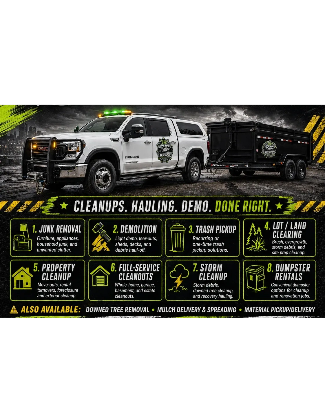 Landscaping materials on site
